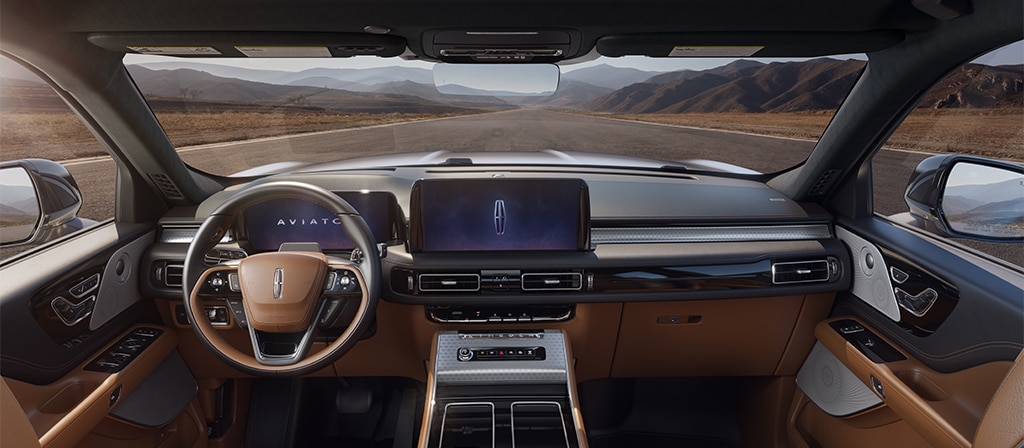L’intérieur du VUS Aviator® Lincoln Black Label 2026 est présenté selon la thématique Flight