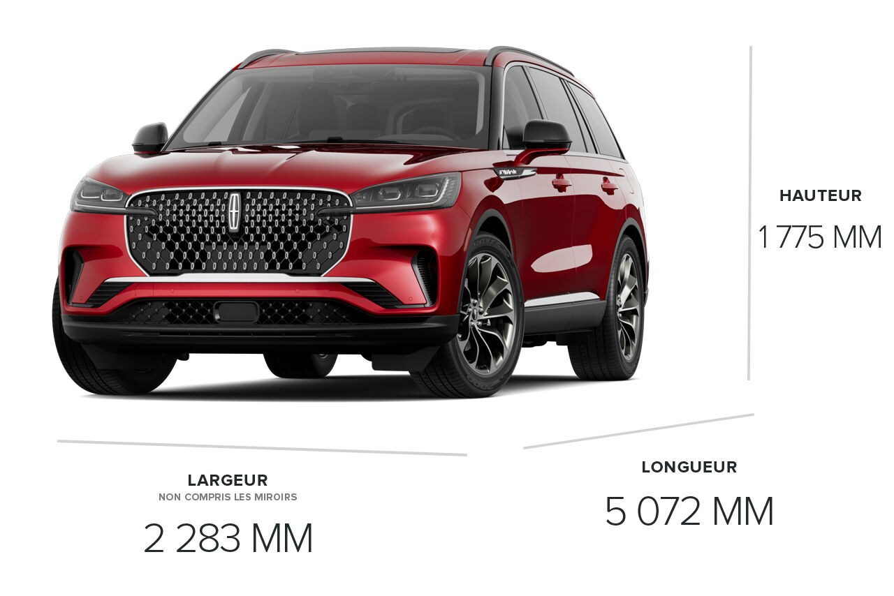 Les dimensions du modèle Lincoln Aviator® Ultra 2026