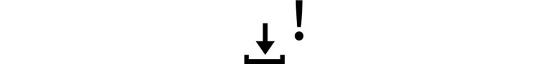 Flèche vers le bas avec icône de point d'exclamation