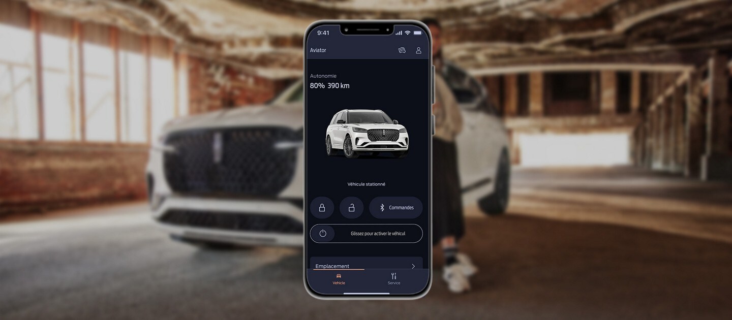 Un téléphone cellulaire affiche l'application Lincoln Way