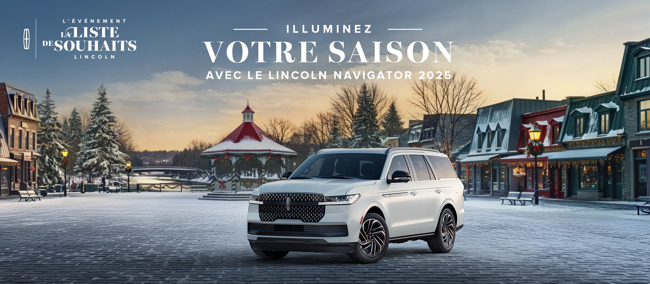 Logo lock up – La liste de souhaits Lincoln star – l’évènement la liste de souhaits Lincoln. Illuminez votre saison avec le Lincoln Navigator.