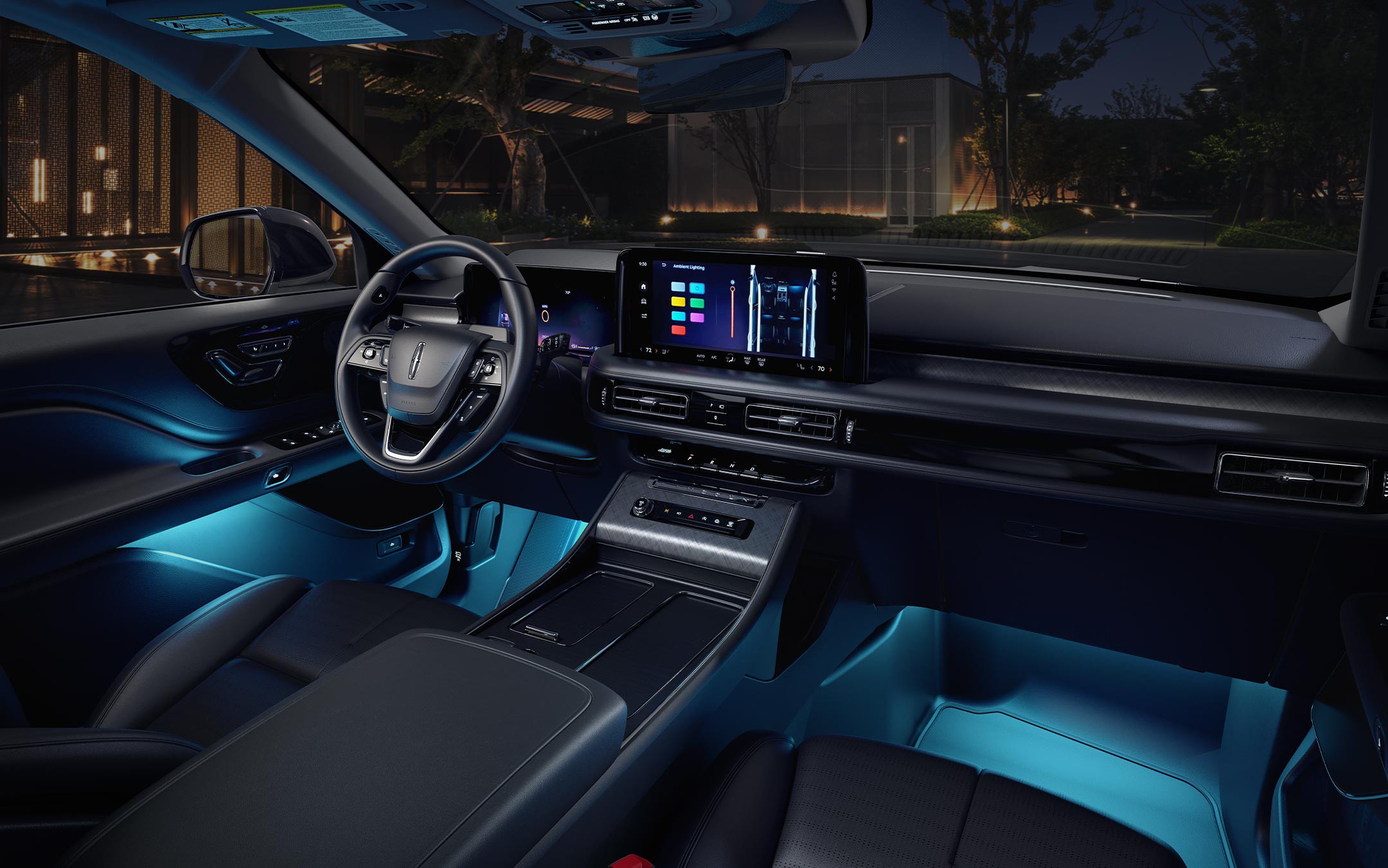 Éclairage ambiant à l'intérieur d'un Lincoln Aviator 2025