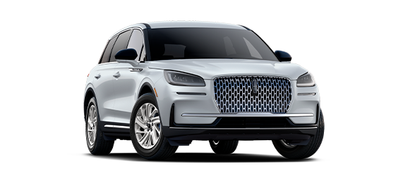 Une image de profil extérieur d’un modèle Lincoln Corsair Première 2026 en blanc cristal