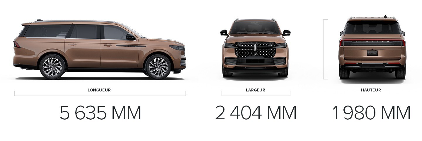 Le Black Label L Navigator® 2025 à long empattement avec des dimensions de 5 635 mm de longueur, de 2 404 mm de largeur et de 1 980 mm de hauteur
