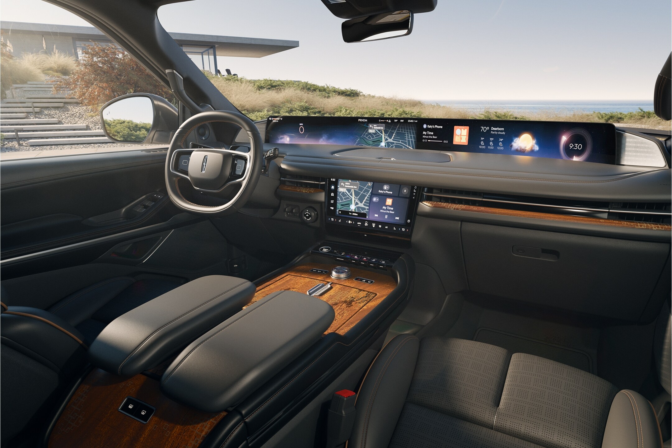 Un VUS Lincoln Black Label Navigator® 2025 est présenté dans le thème intérieur Invitation.