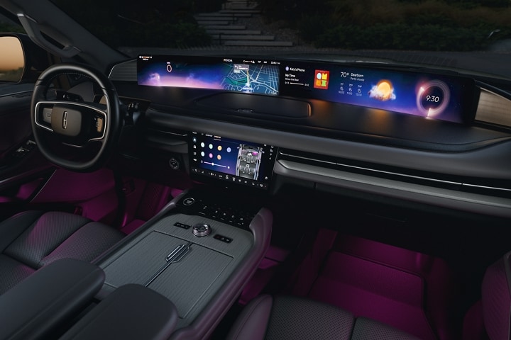 L’intérieur d’un Lincoln Navigator® 2025 avec éclairage ambiant